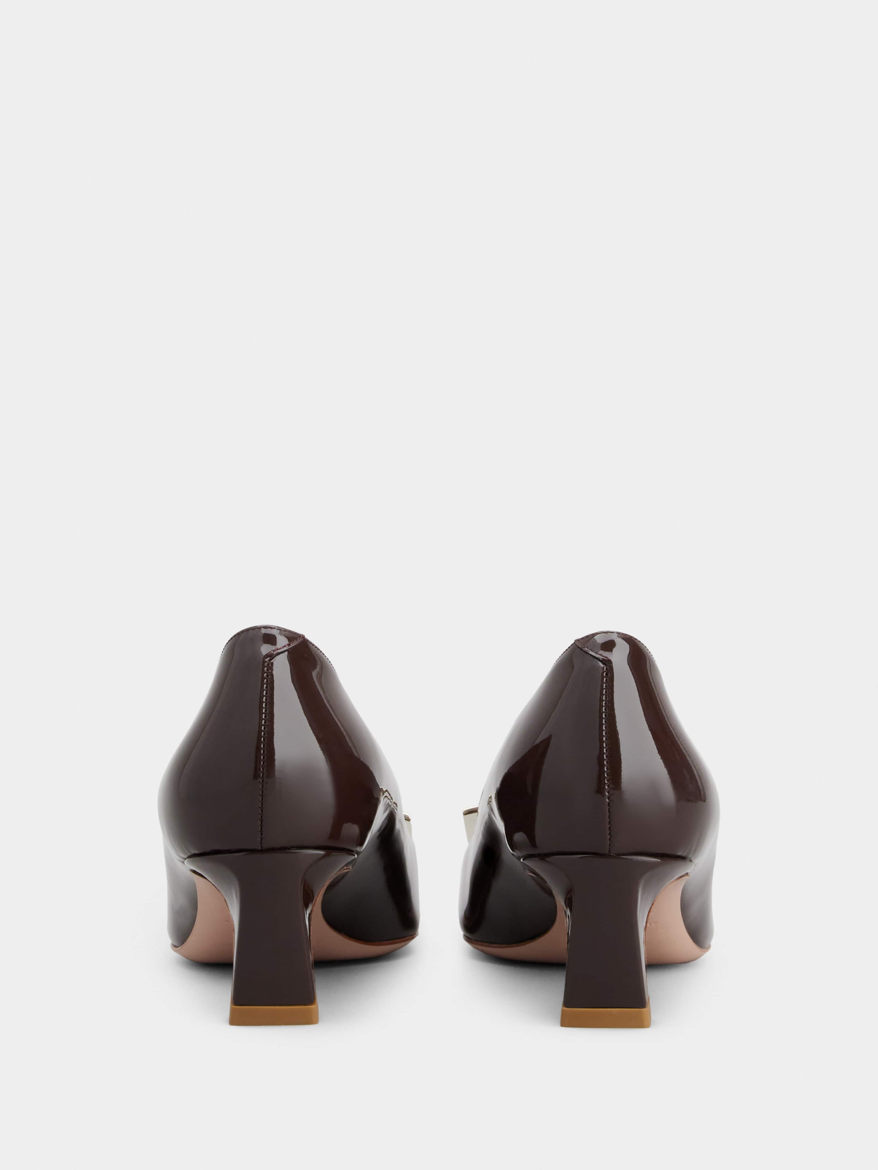 Trompette Metal Buckle Pumps in Patent Leather - 5
