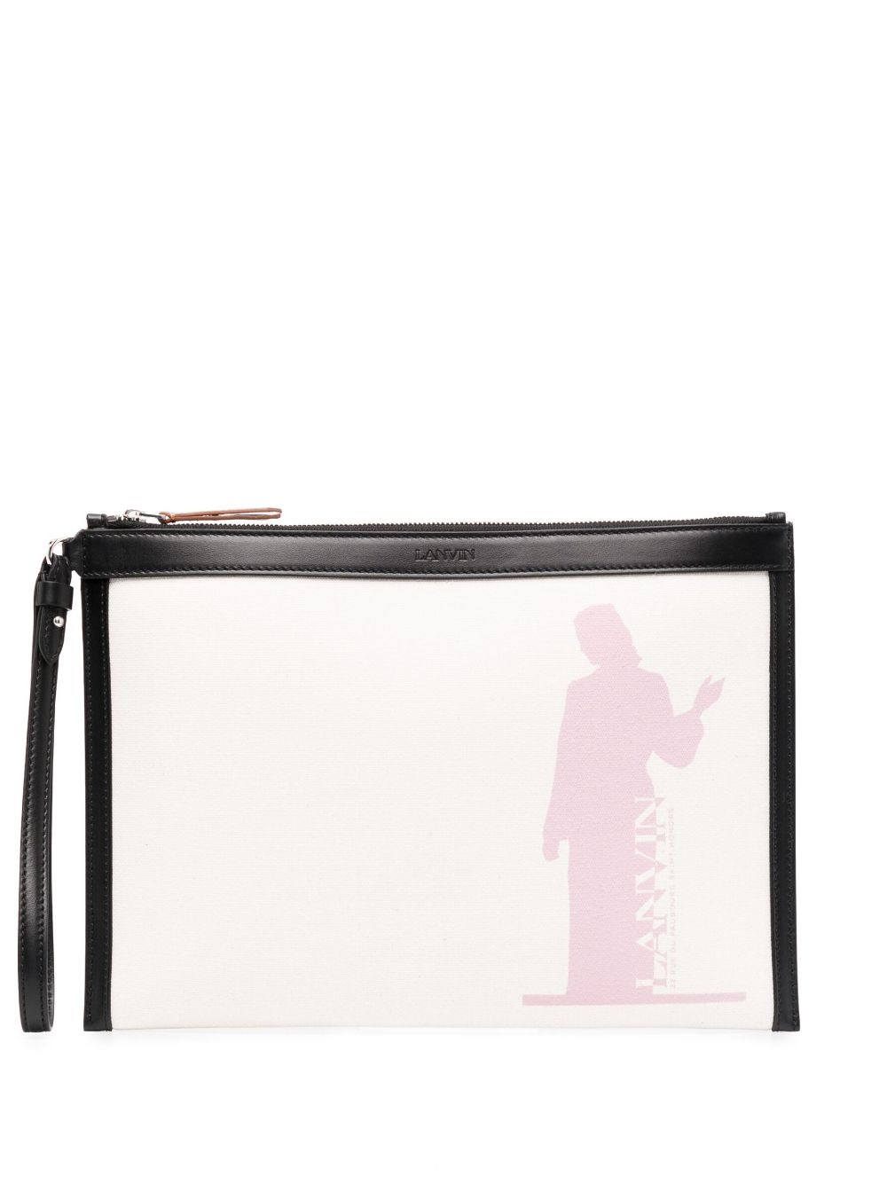 abstract-print canvas clutch - 1