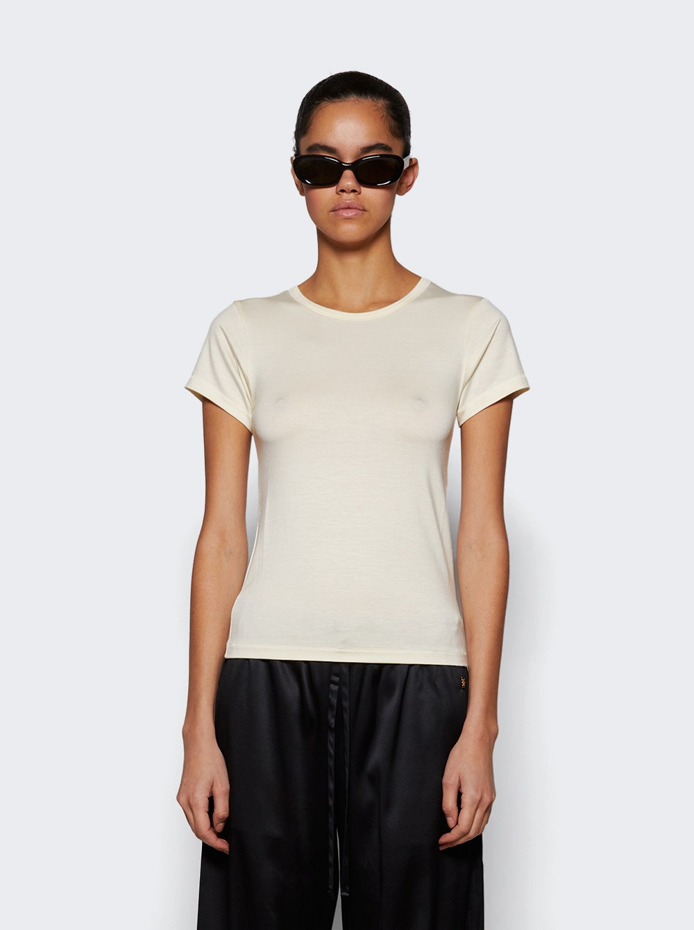 Fitted Crewneck Tee Cream - 3