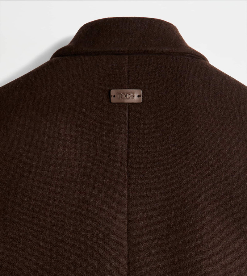 COAT IN WOOL AND CASHMERE - BROWN 4