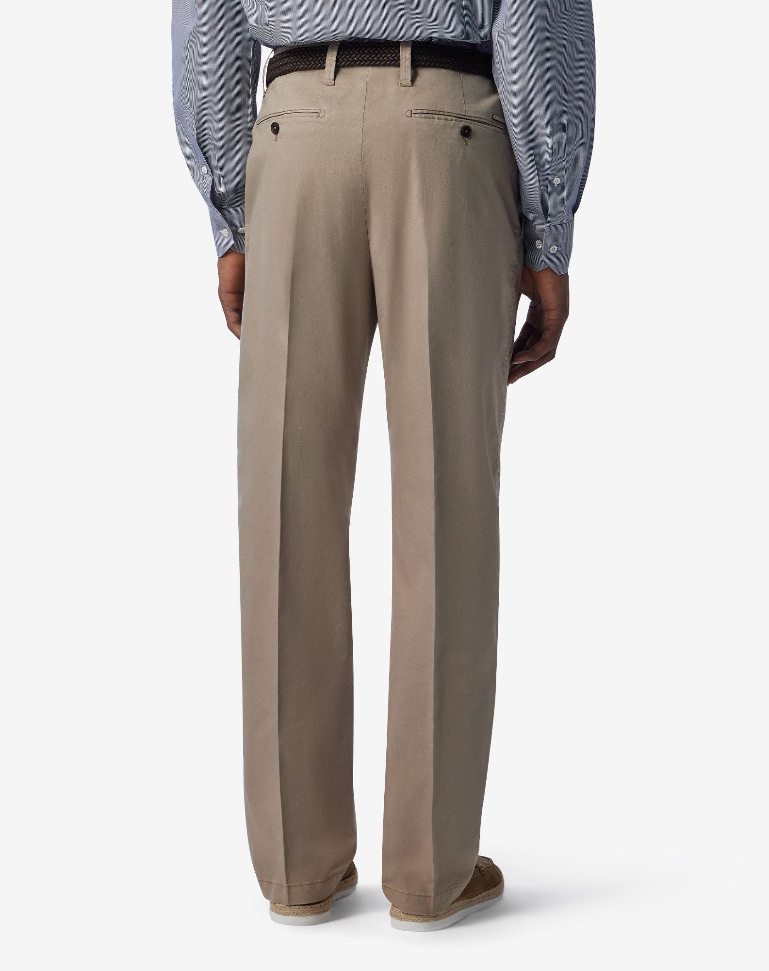 Beige stretch lyocell cotton trousers - 4