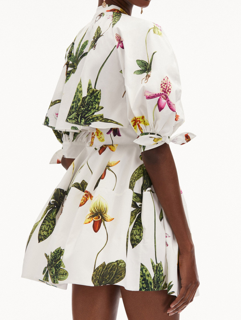 ORCHID COTTON POPLIN PUFF SLEEVE DRESS 5