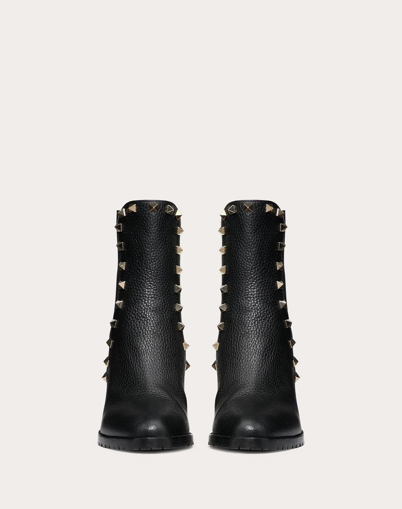 Rockstud Grainy Calfskin Ankle Boot 80 mm 4
