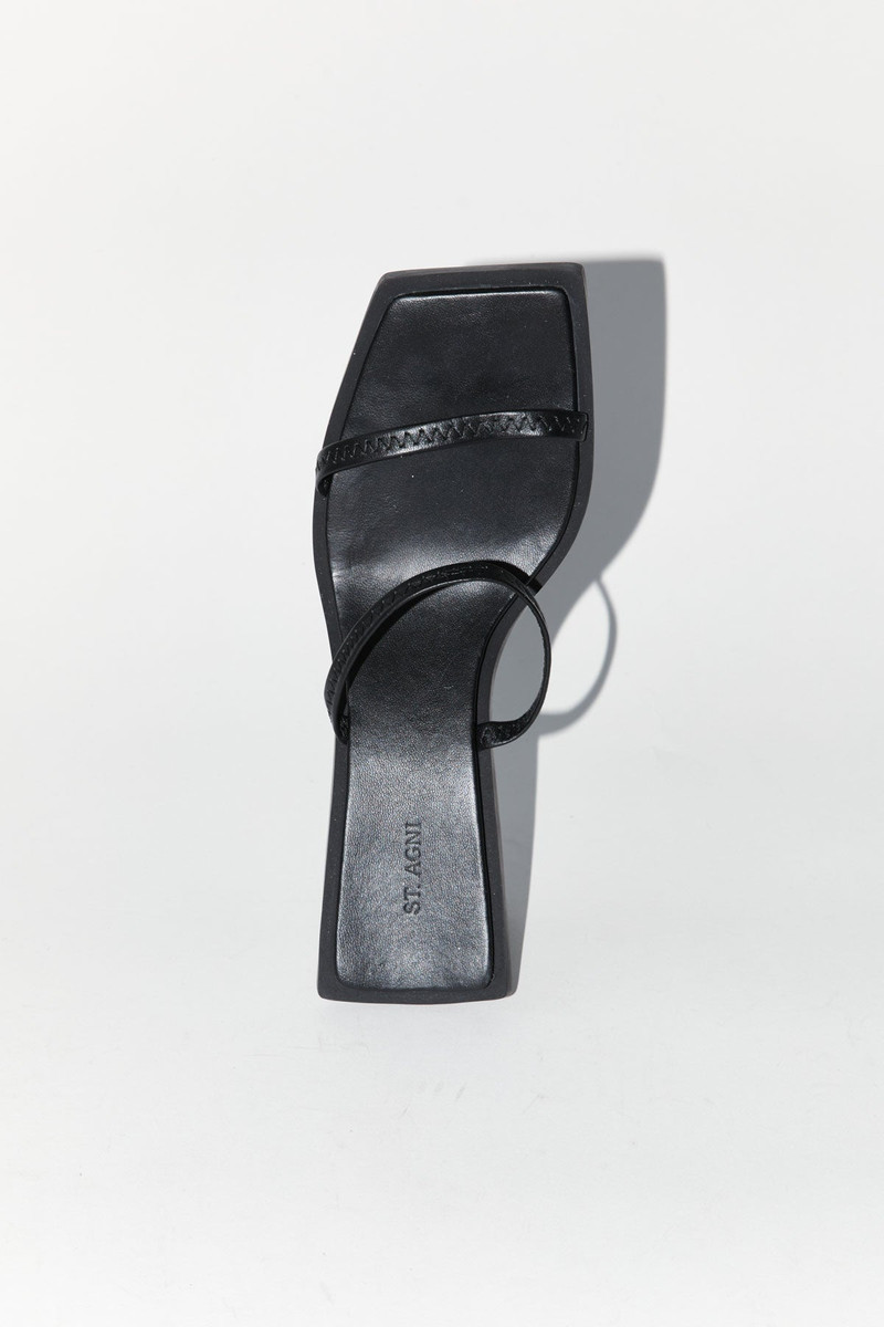 ST. AGNI Fine Strap Heel - Black outlook