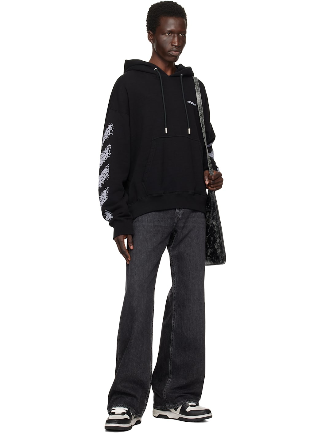 【関税込み】Off-White ブラック Pixel Diag Skate フーディ Buy Off-White Pixel Diag Skate Hoodie 'Black/White