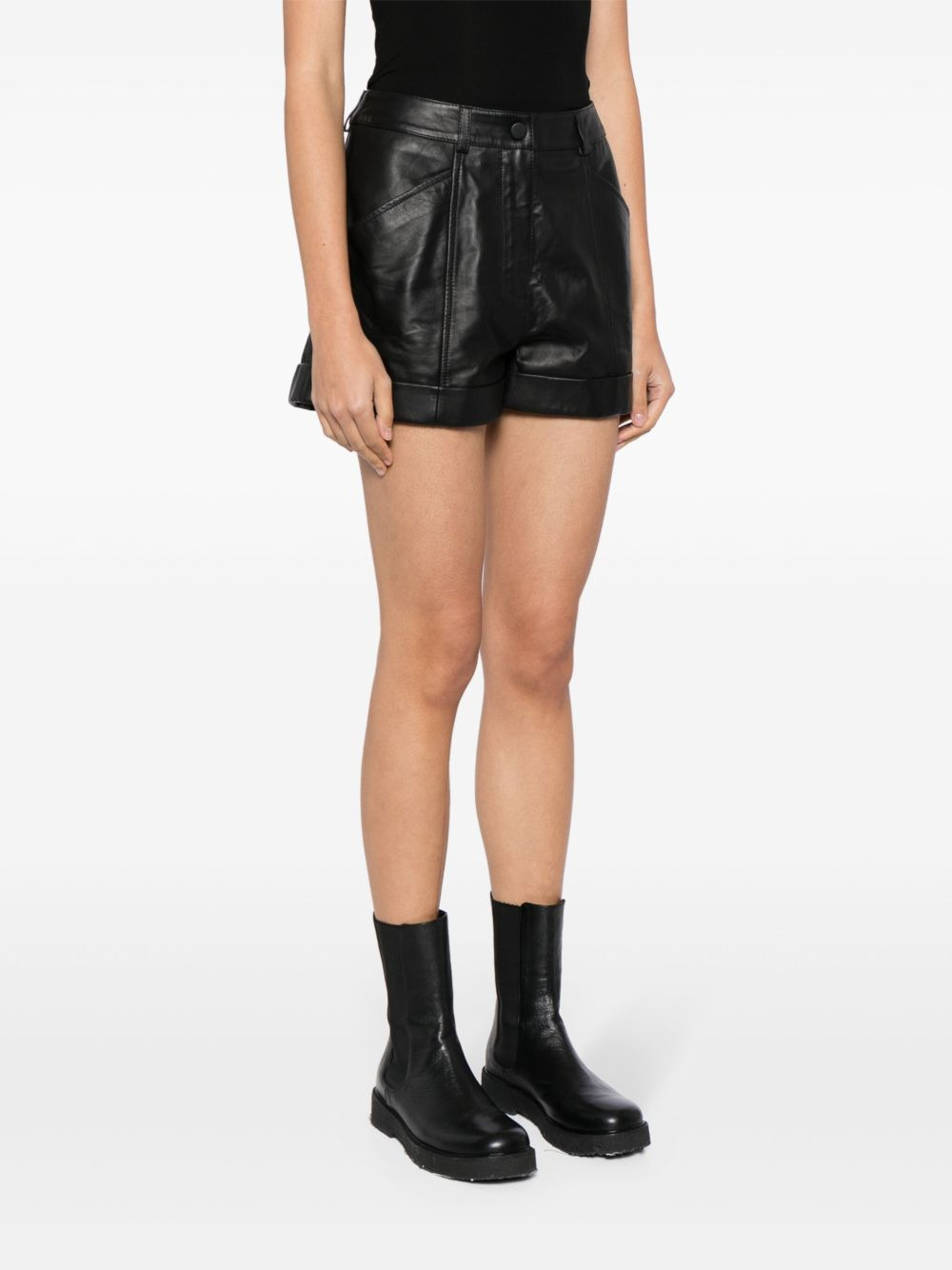 leather shorts - 3