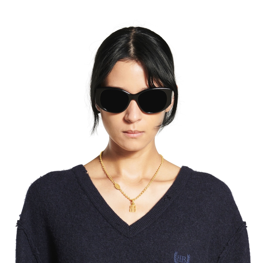 BALENCIAGA Nano Thin Necklace in Gold | REVERSIBLE