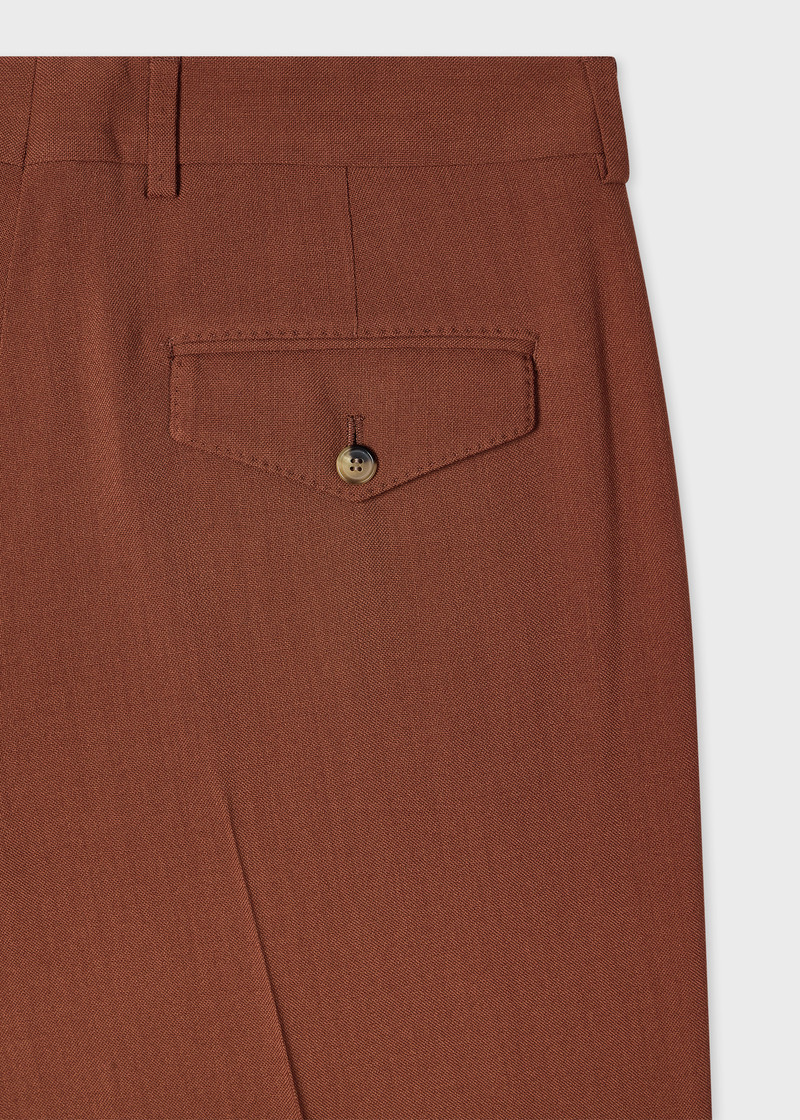 Paul Smith Straight-Fit Rust Two-Ply Merino Wool Trousers outlook