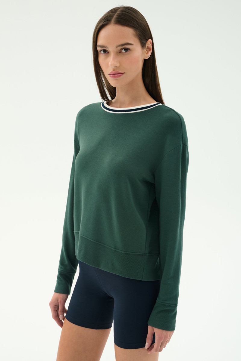 SPLITS59 Sonja Fleece Sweatshirt W/ Stripe outlook