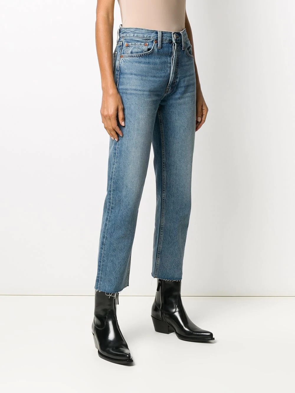 high-rise cropped straight-leg jeans - 3