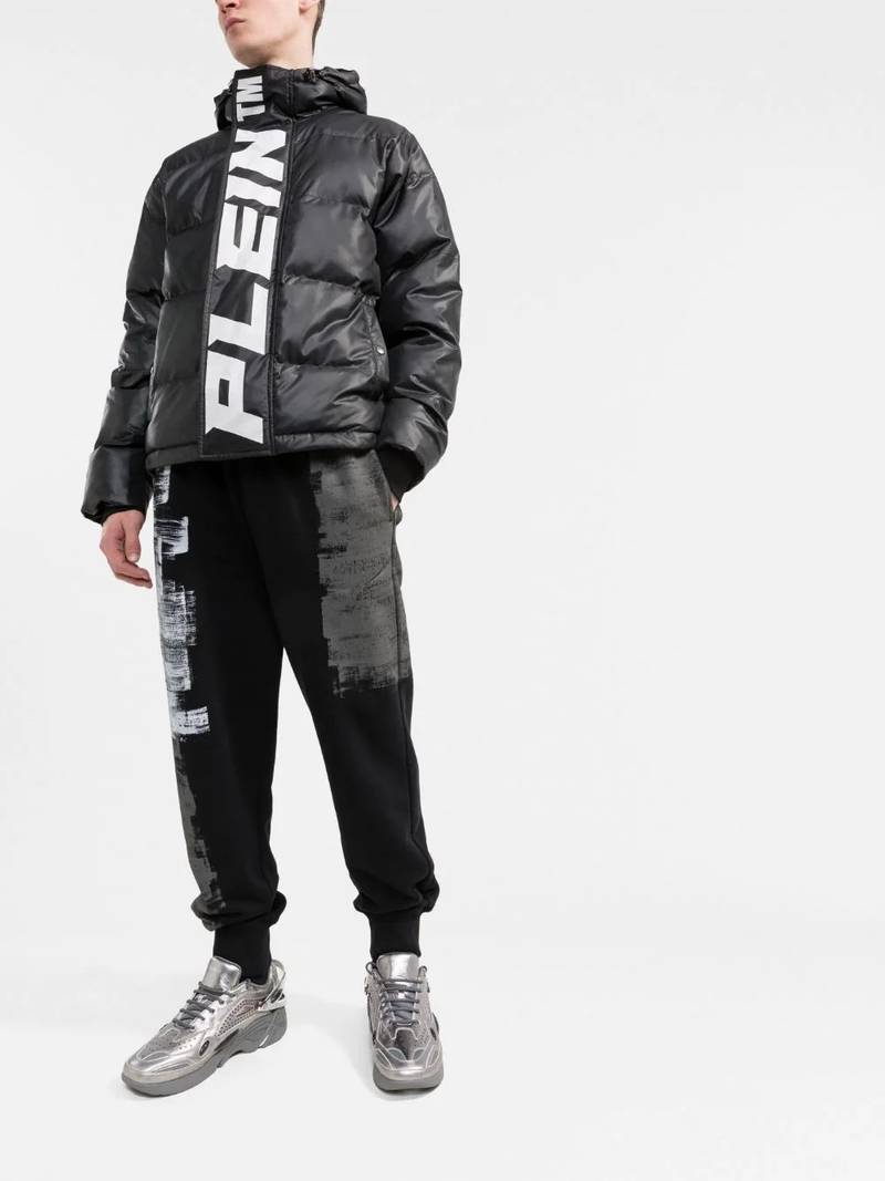 PHILIPP PLEIN logo-print hooded padded jacket outlook