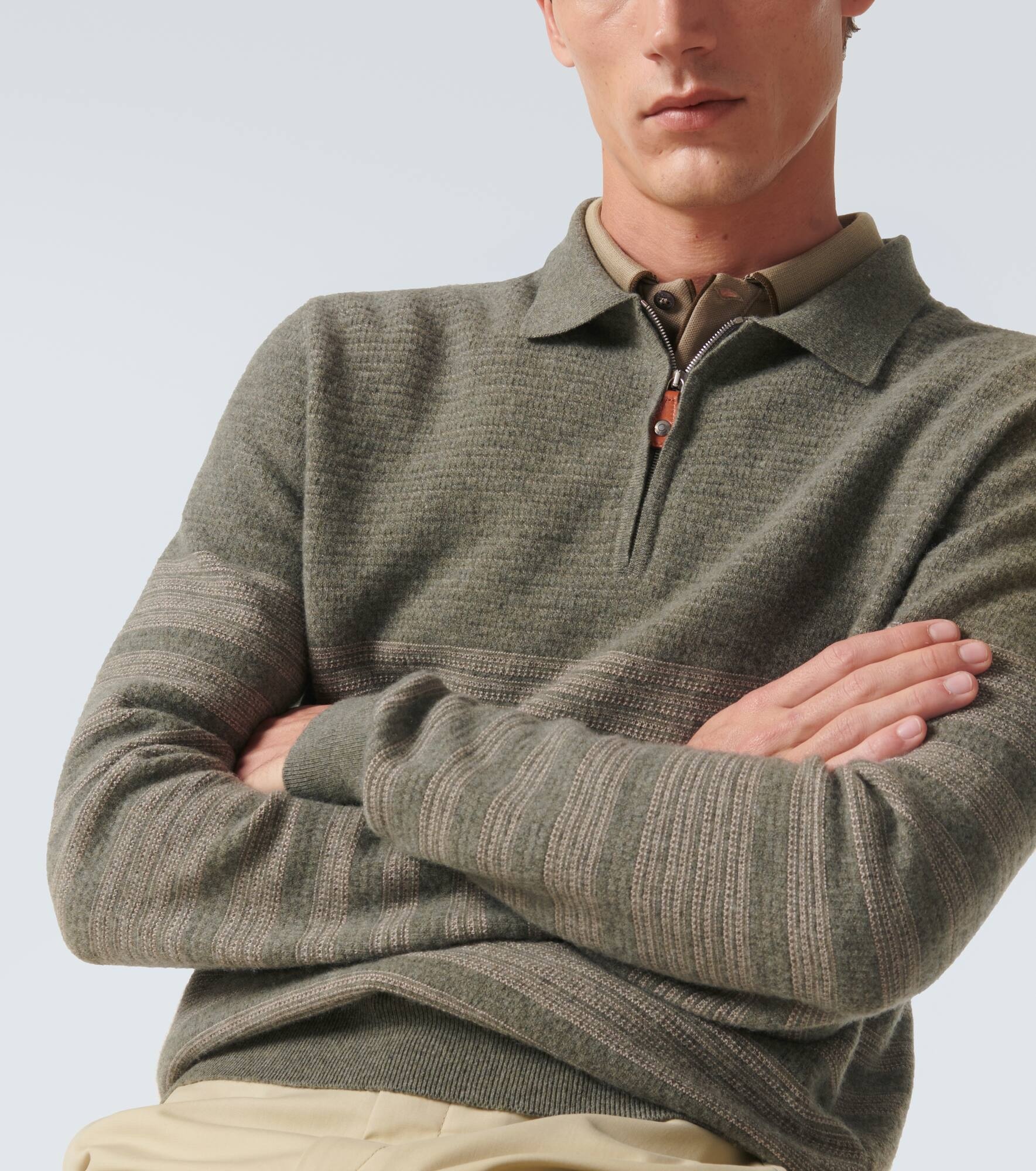 Oggebbio wool and cotton polo sweater - 5