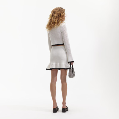 self-portrait White Crochet Skirt outlook