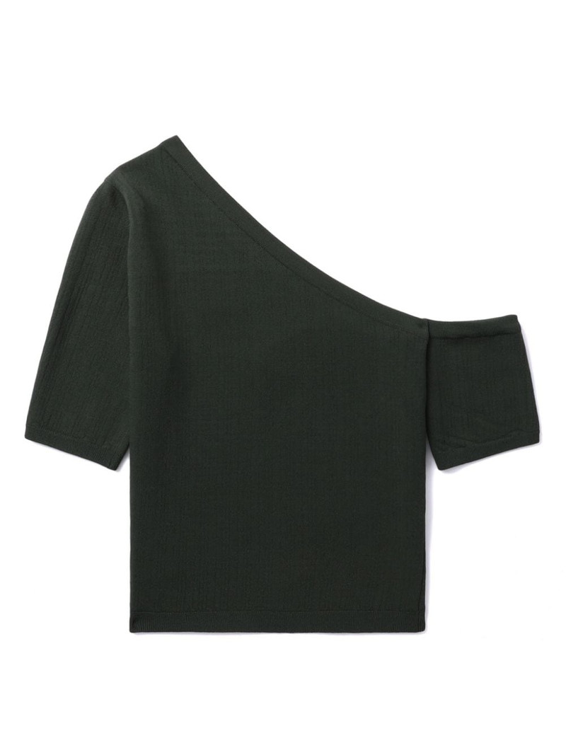 ribbed-knit one-shoulder top 6