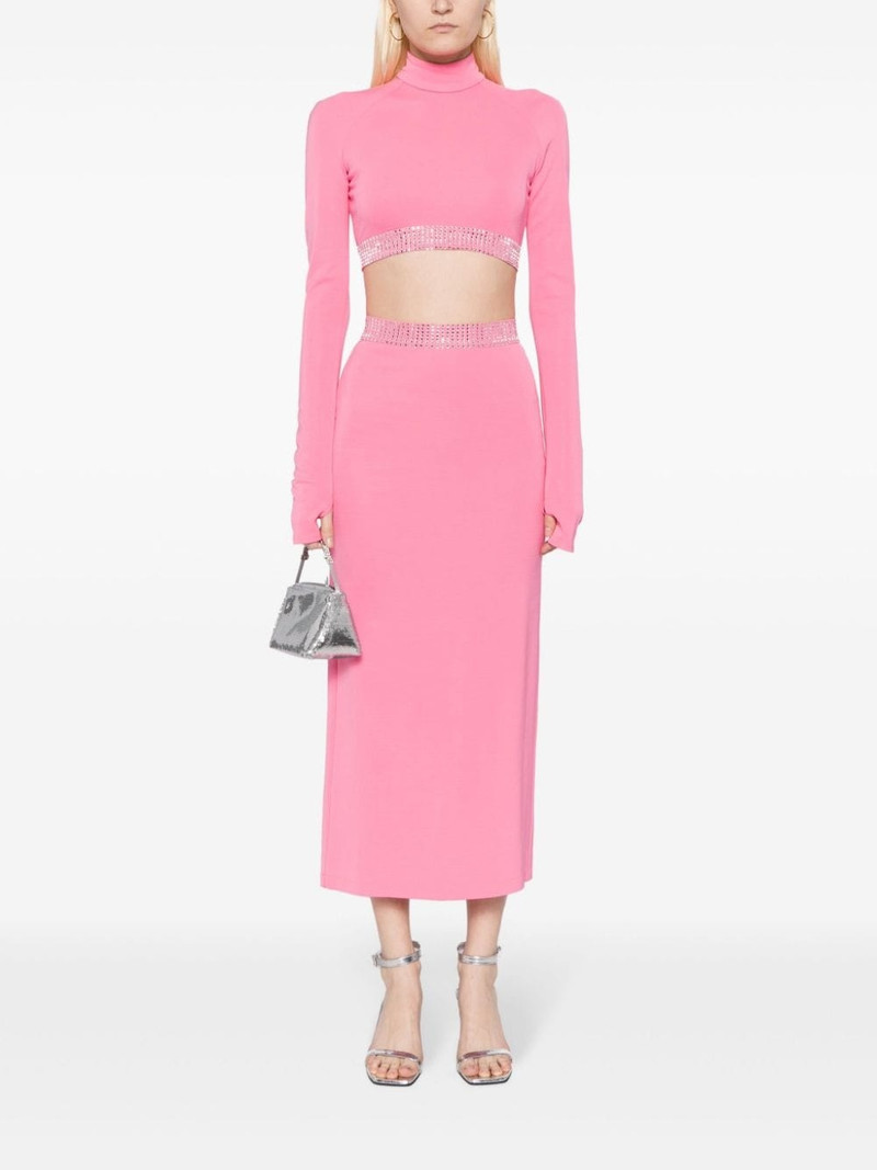 David Koma rhinestone-embellished crop top outlook