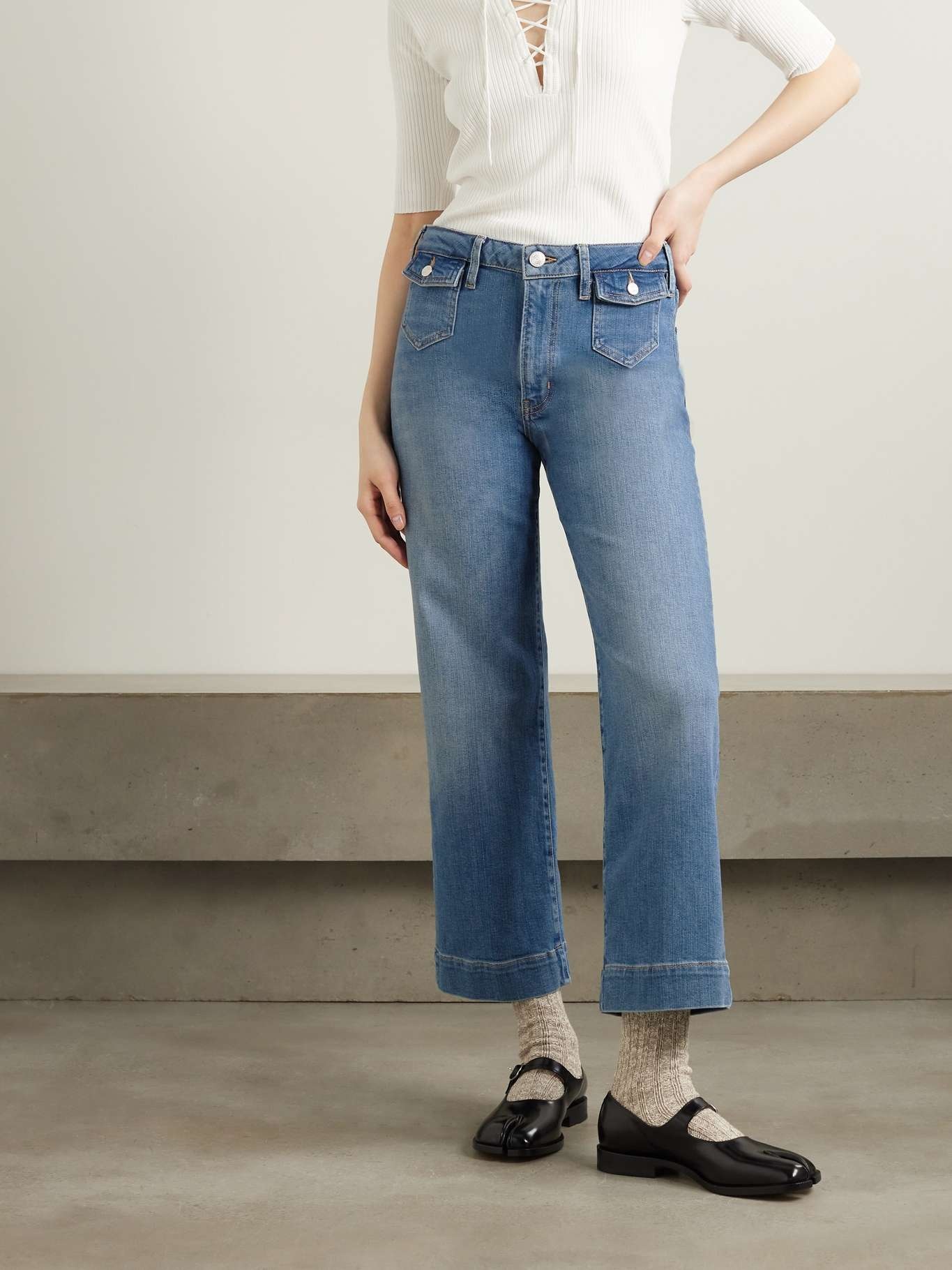 Cropped high-rise slim-leg jeans - 3