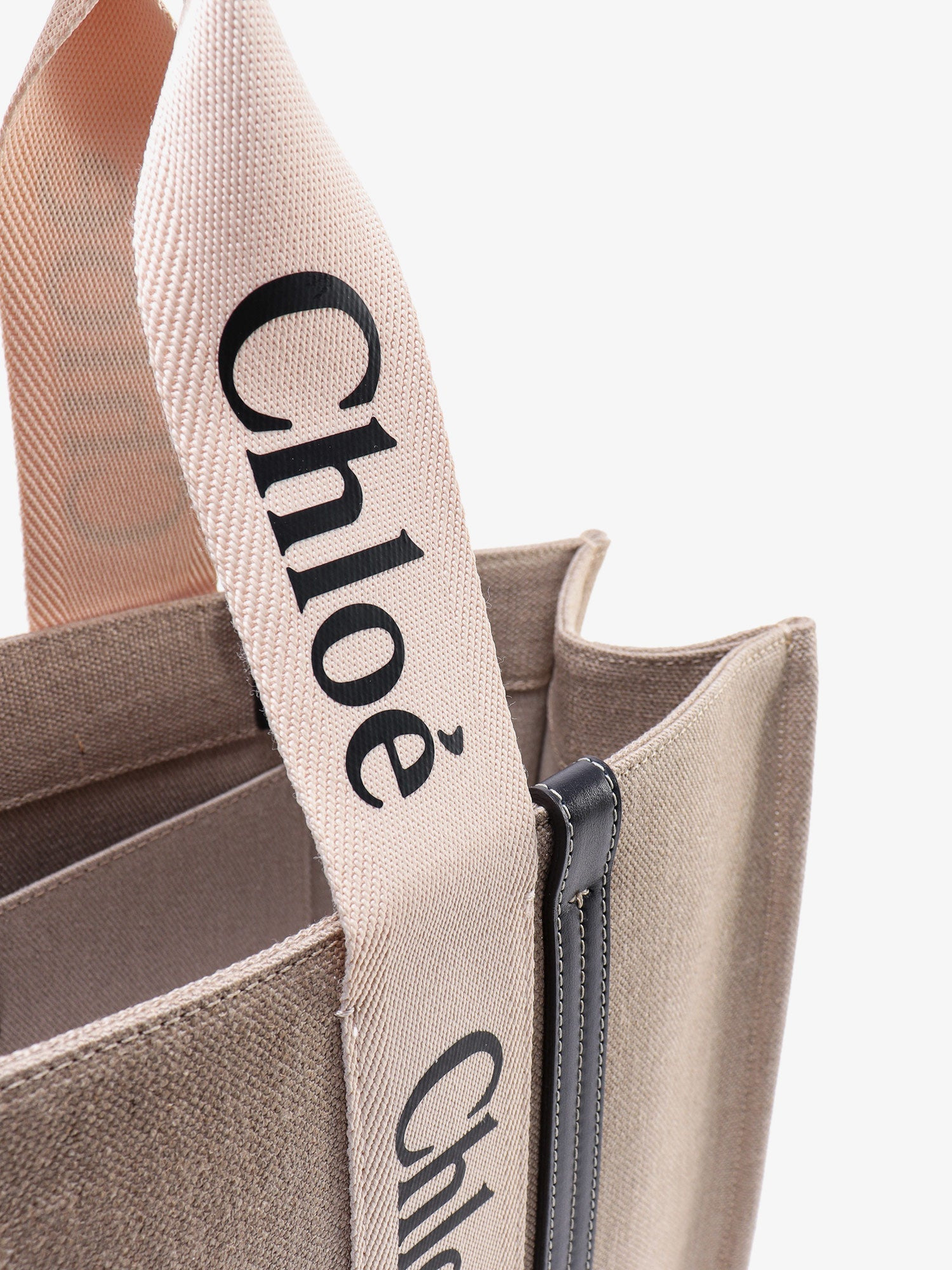 Chloe' Women Linen Shoulder Bag With Logo Print. This Bag Is Made With Lower Environmental Impact Ma - 5