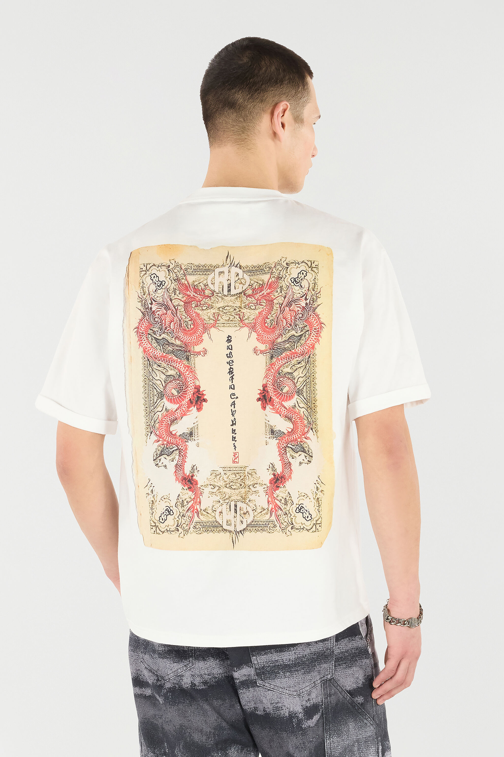 T-Shirt With Dragons And Logo - 4