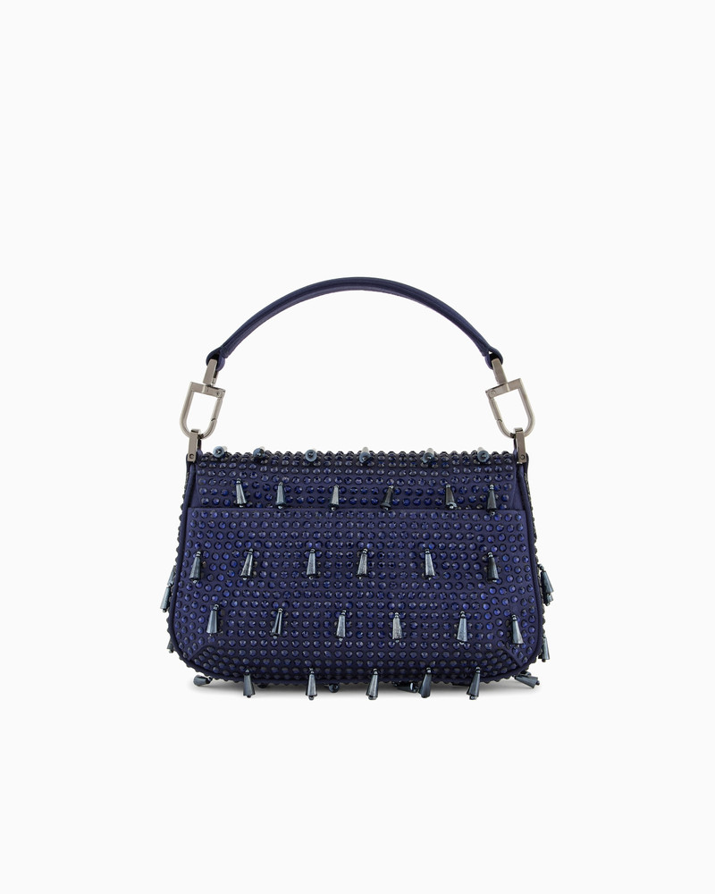 LA PRIMA SOFT MINI SATIN HANDBAG WITH RHINESTONE AND BEAD EMBROIDERY 3