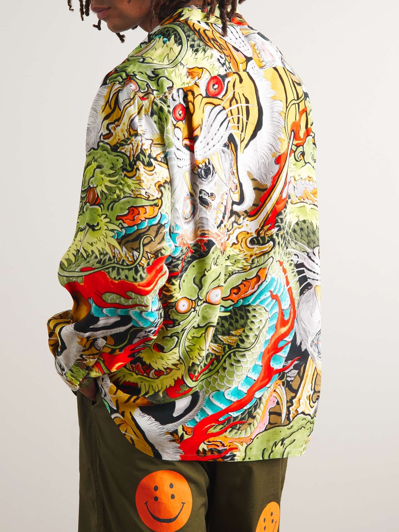 + Tim Lehi Camp-Collar Printed Voile Shirt - 6