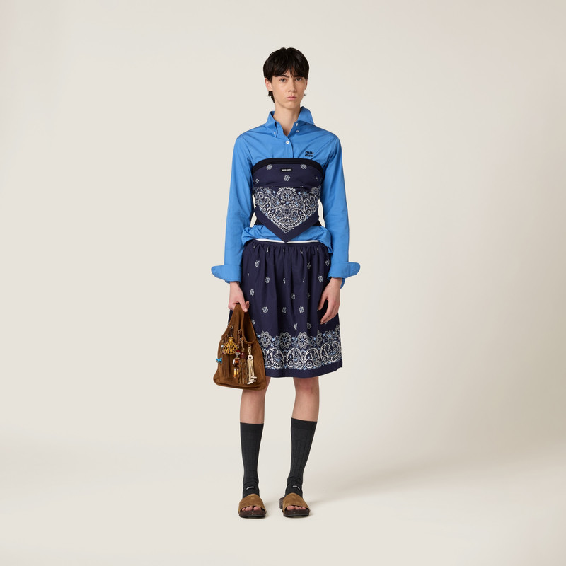 Miu Miu Printed poplin bandana top outlook