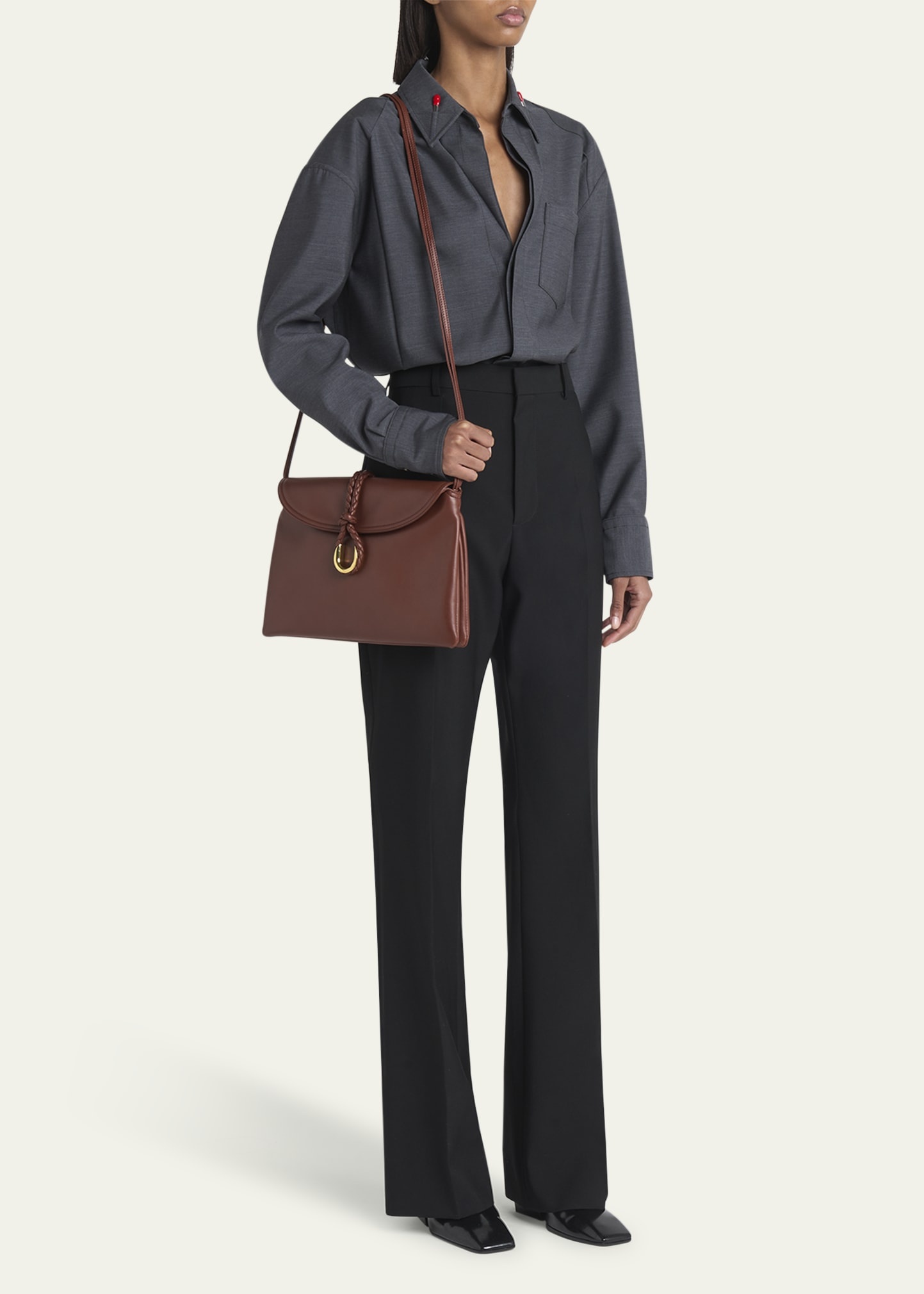 Liberta Medium Flap Leather Crossbody Bag - 6