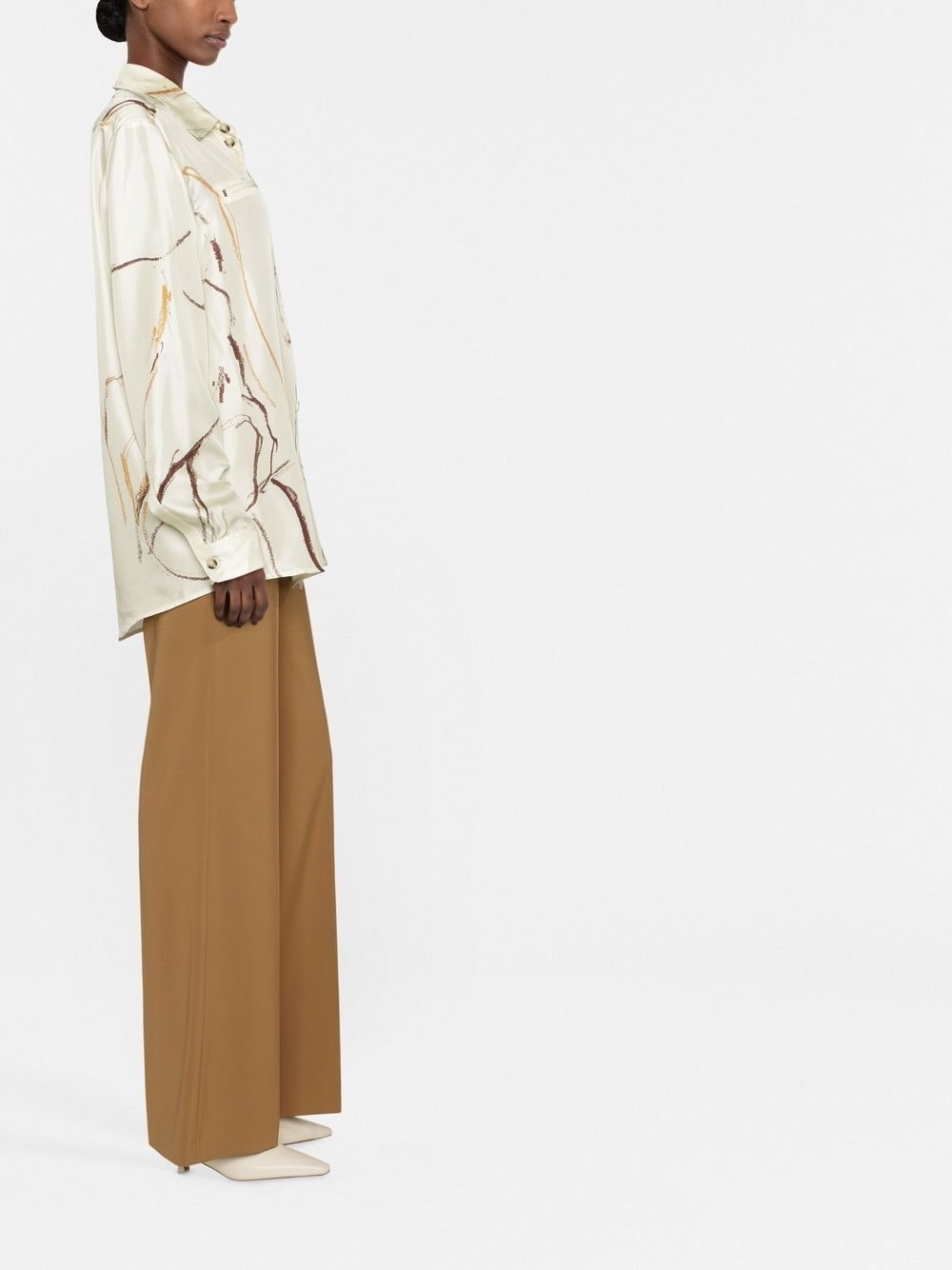 oversize printed silk shirt - 4