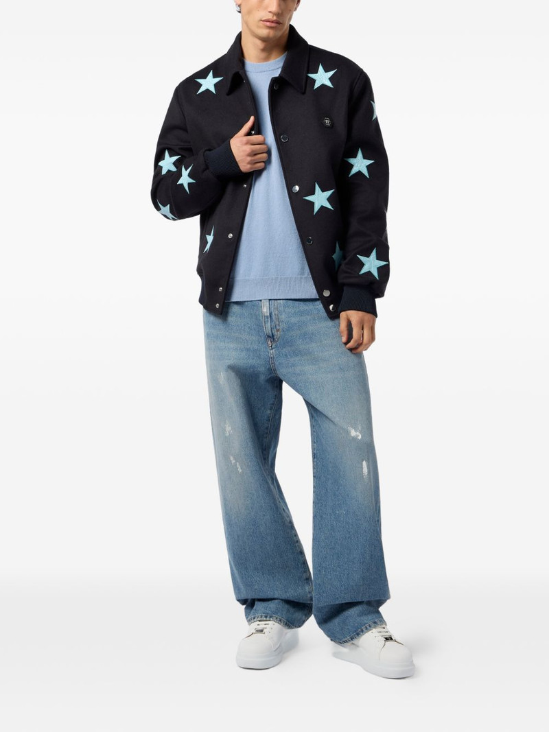 PHILIPP PLEIN star-print wool shirt jacket outlook
