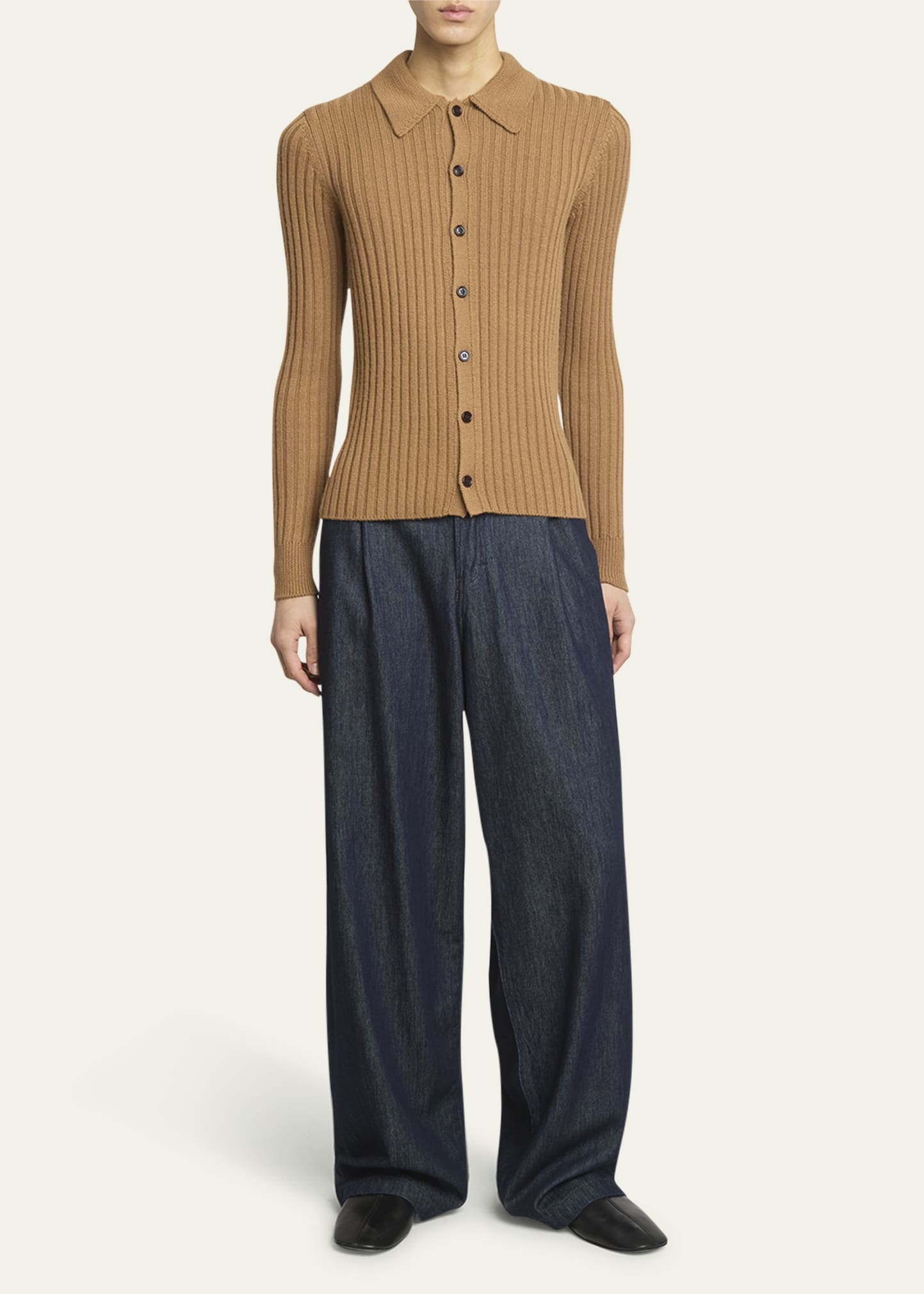 Men's Fitted Wool Cardigan - 2