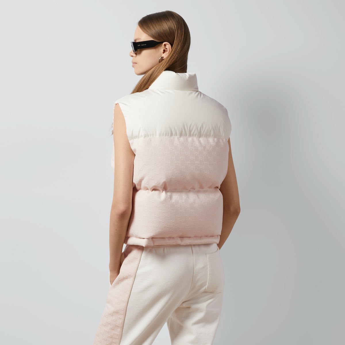 GG cotton canvas padded vest - 6