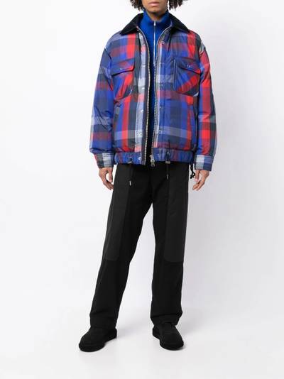sacai check-pattern zip-up bomber jacket outlook