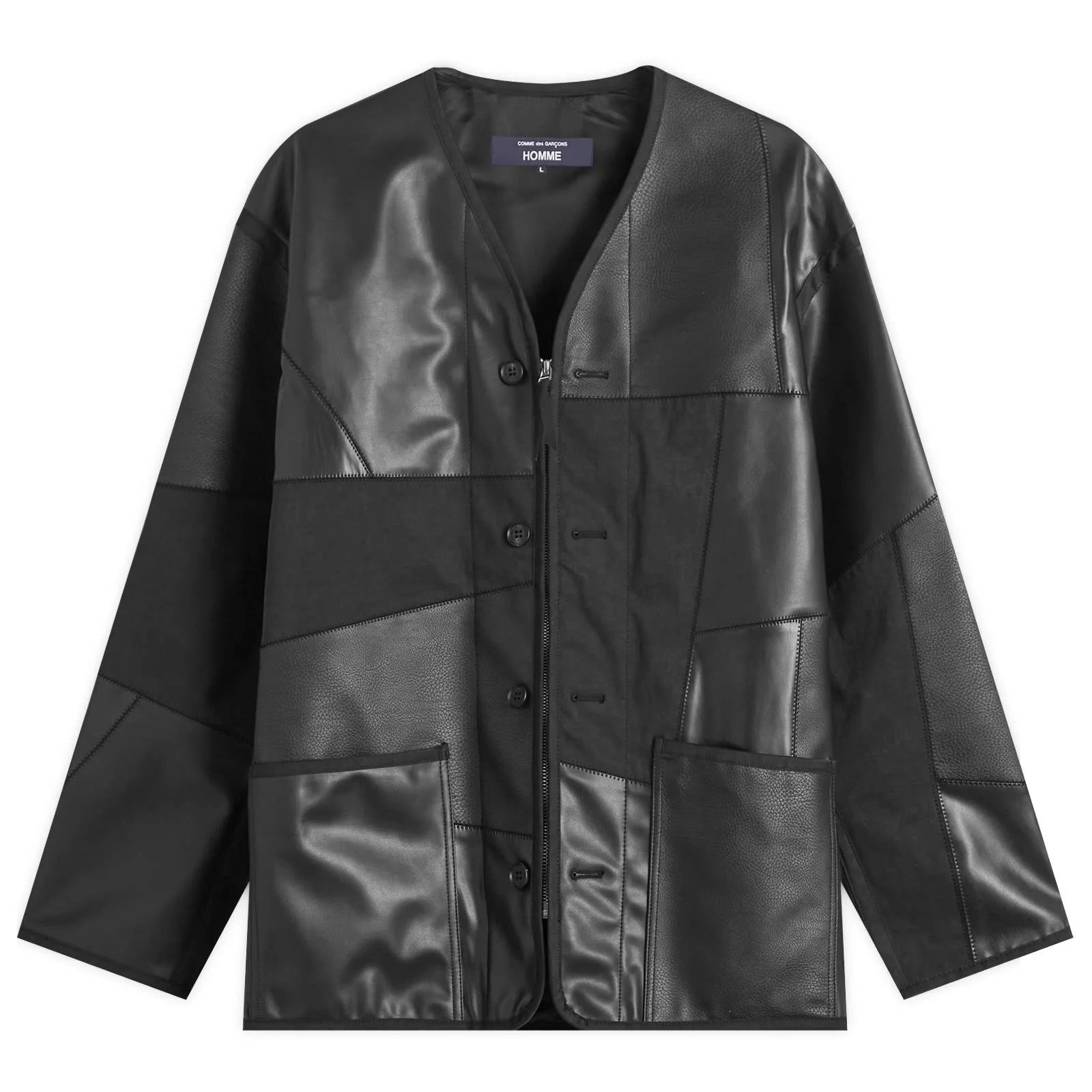 Comme des Garçons Homme Leather Mix Jacket - 1