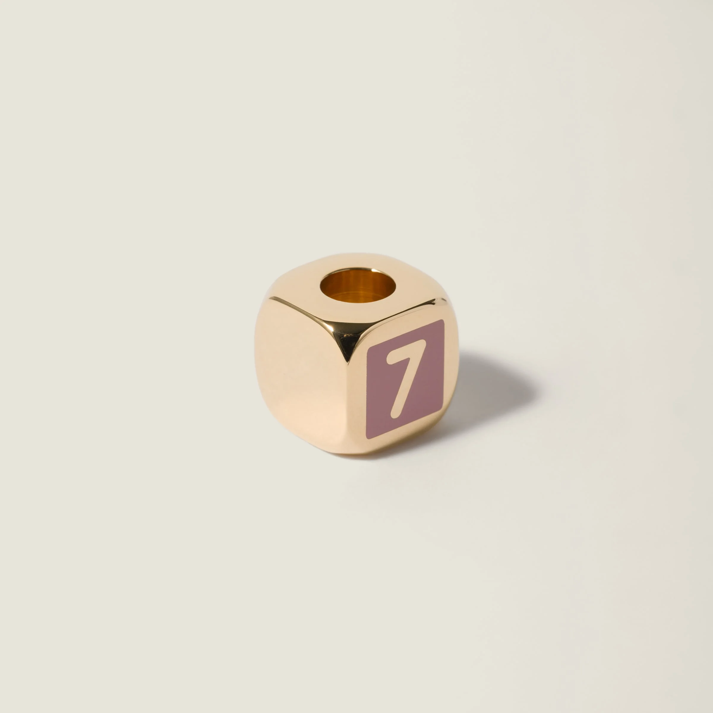 Enameled metal dice charm - 1