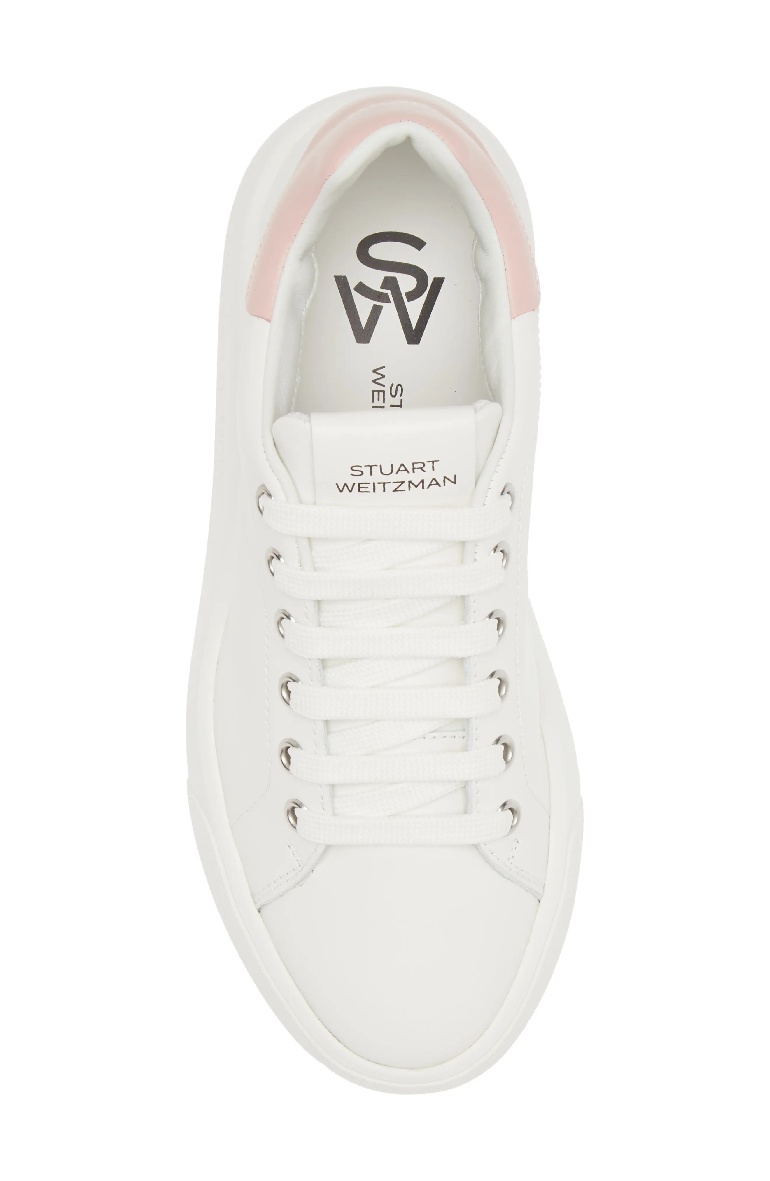 Pro Sleek Sneaker in White/Pink Calf Leather - 5