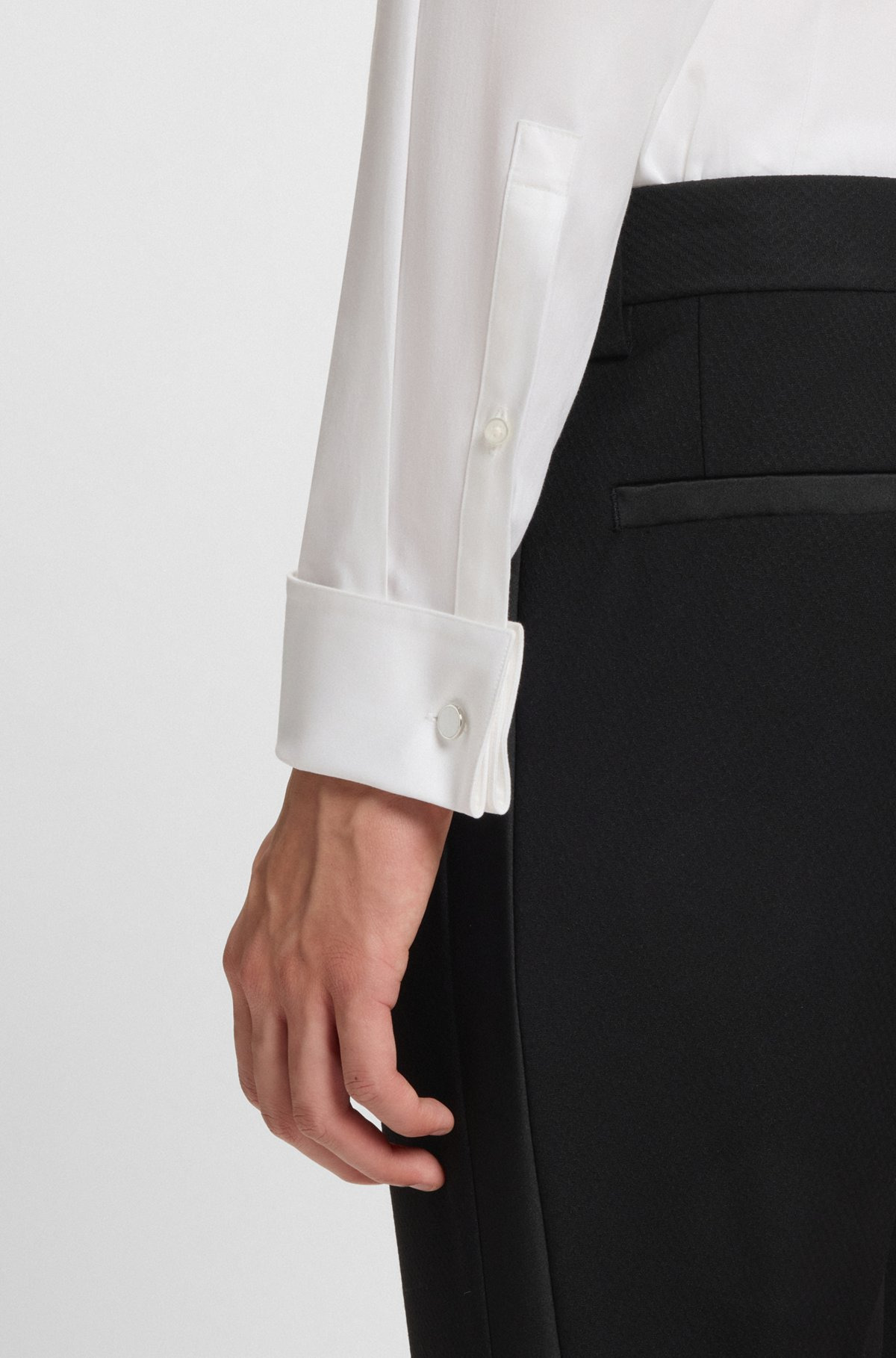 SLIM-FIT TUXEDO TROUSERS IN STRETCH JACQUARD - 5