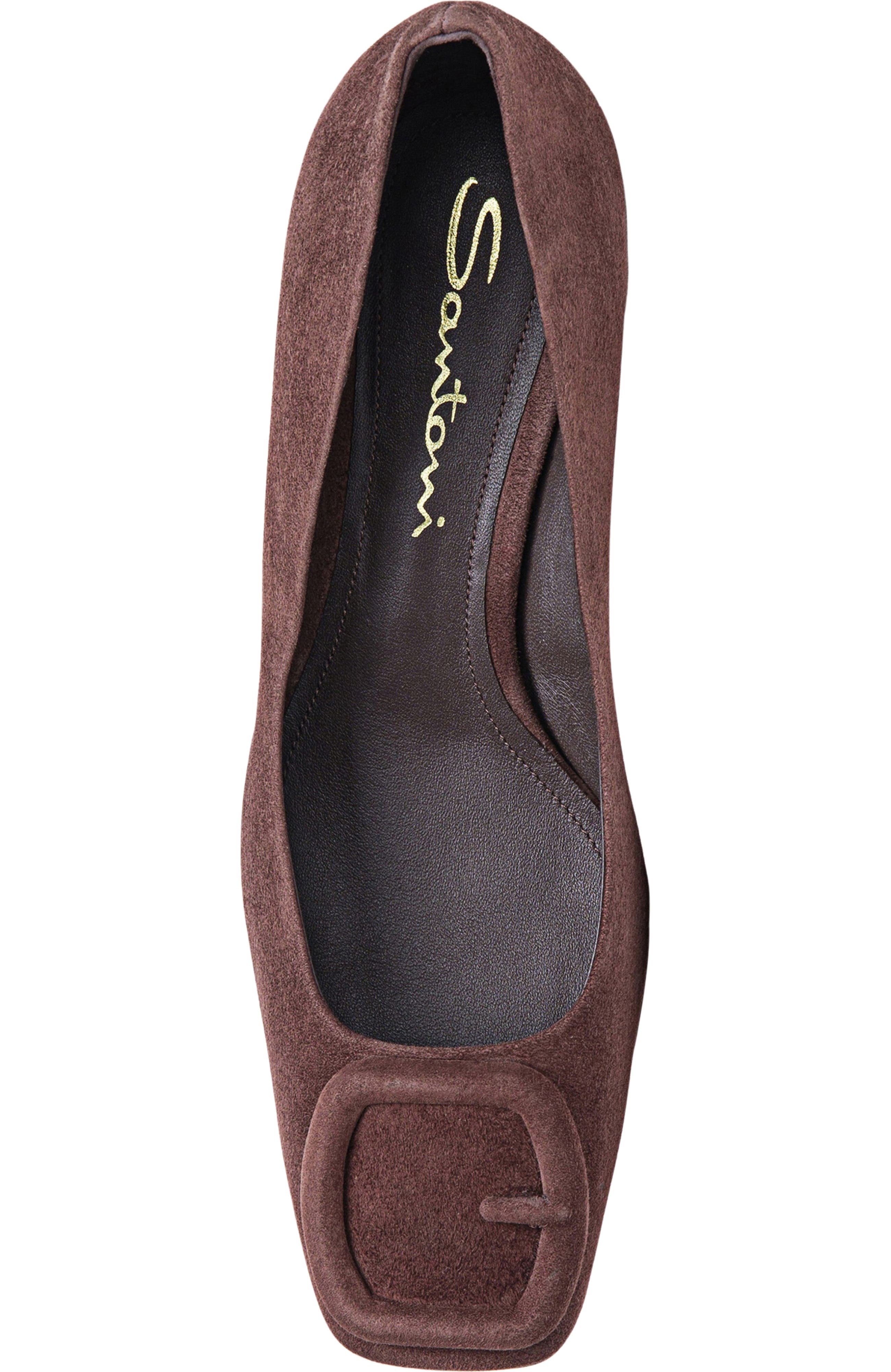 Santoni Women's Hasmig Tonal Buckle Suede Pump in Brown at Nordstrom - 4