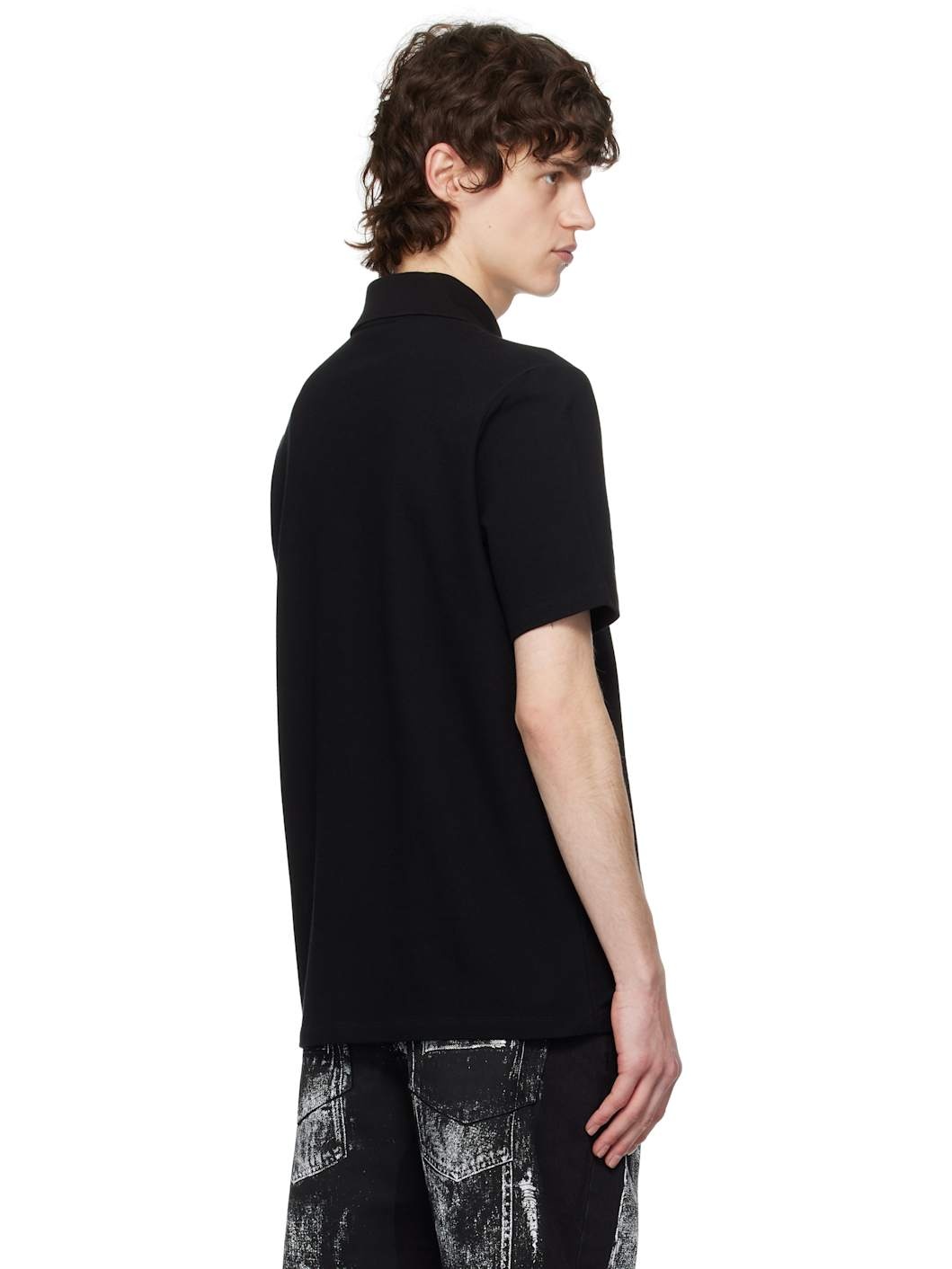 Black Logo Patch Polo - 3