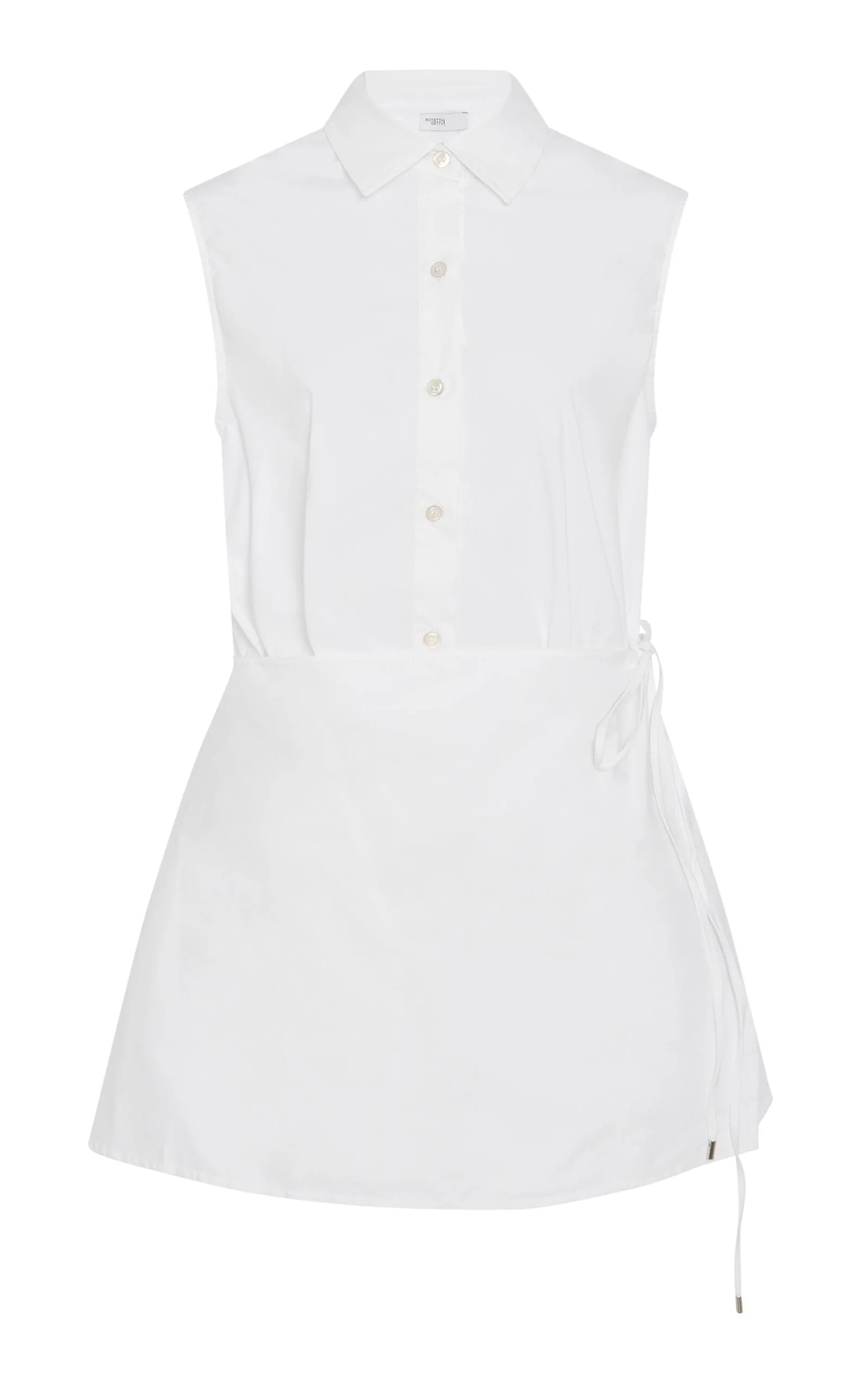 Asymmetric Stretch-Cotton Apron Shirt white - 1