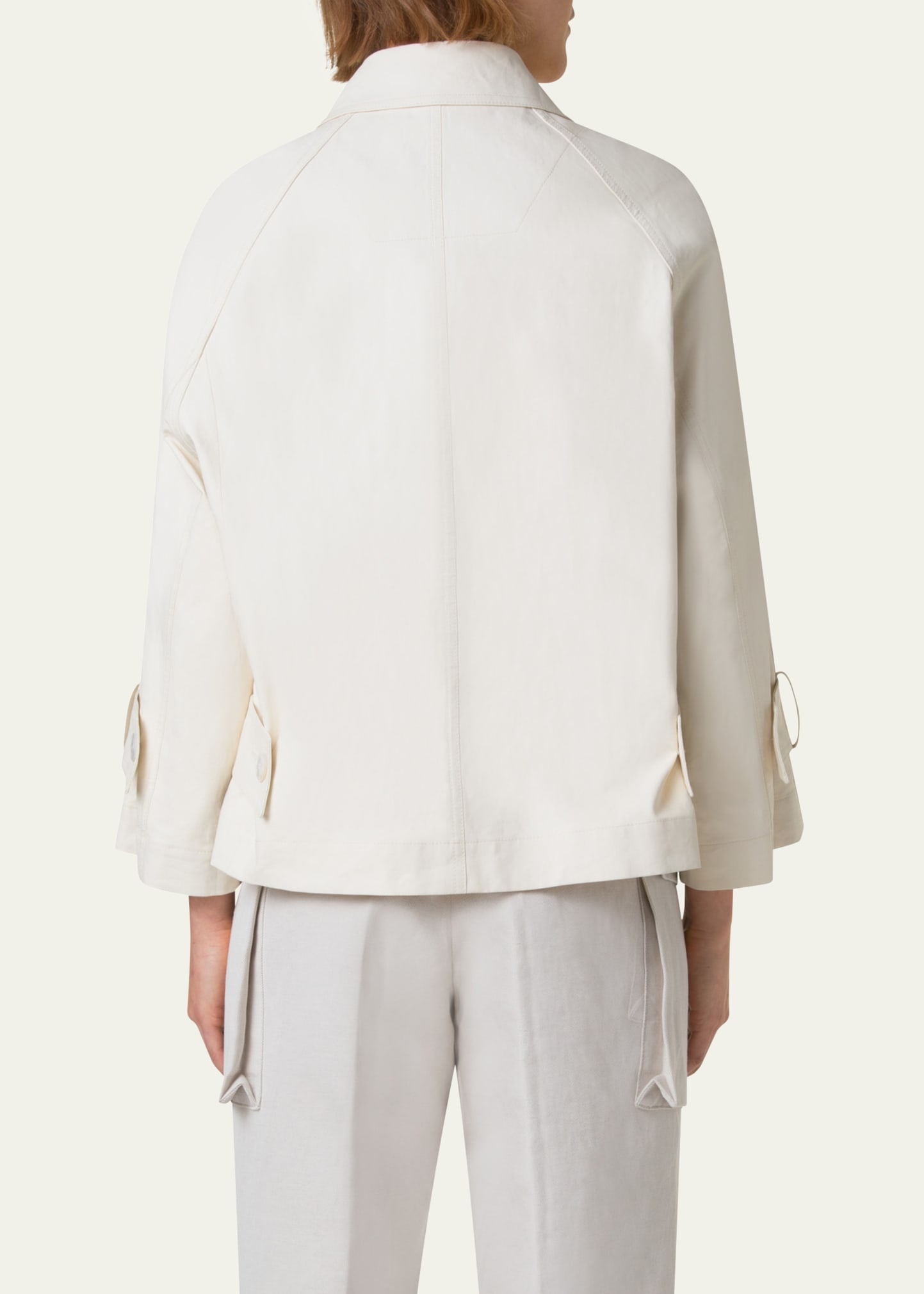 Alisa Water-Resistant A-Line Coated Linen Jacket - 3