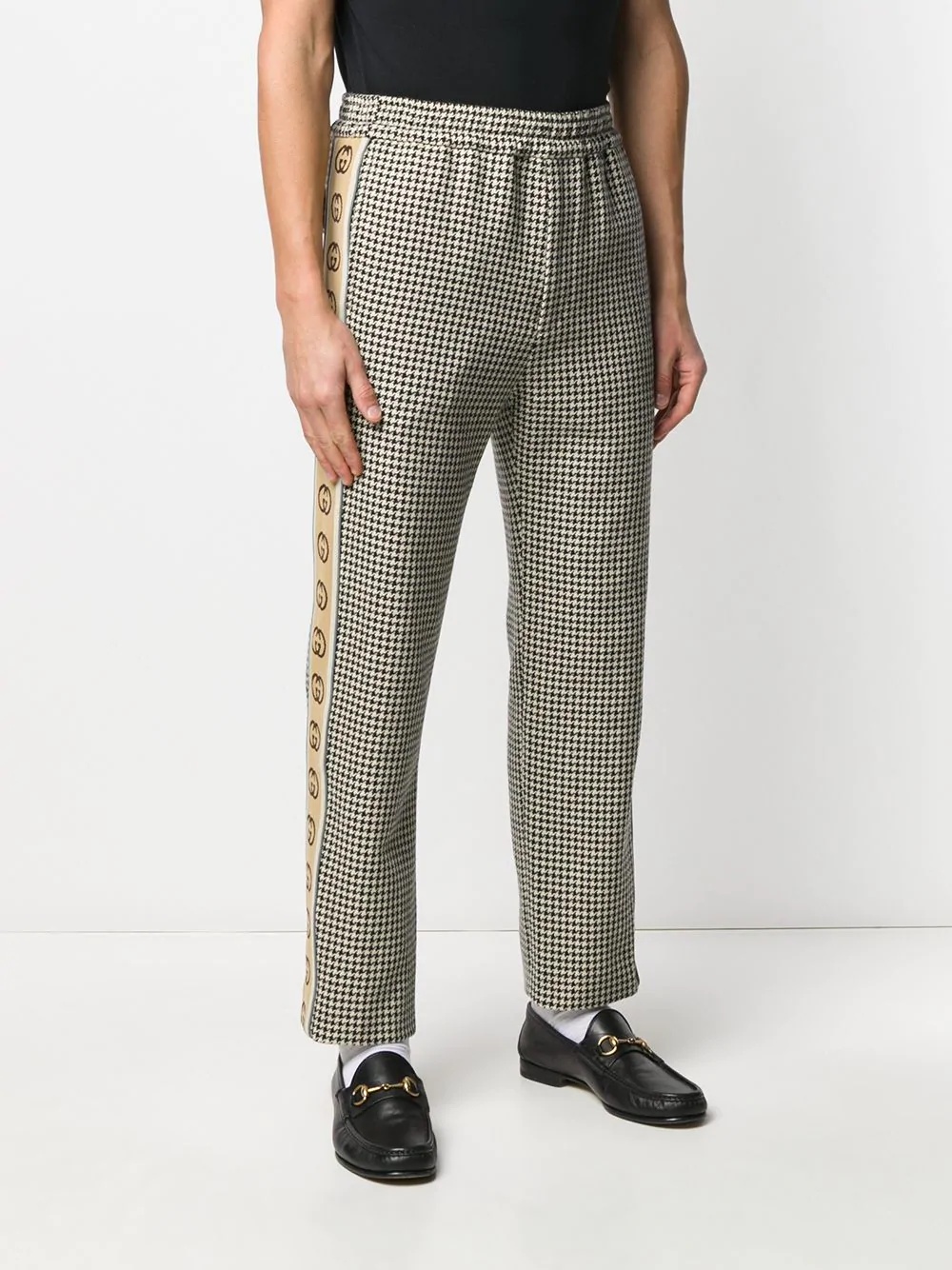 GG stripe houndstooth print trousers - 3