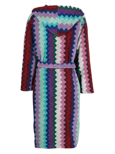 Missoni zigzag-pattern terry-cloth bathrobe outlook