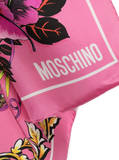 Moschino leaf-print silk scarf outlook