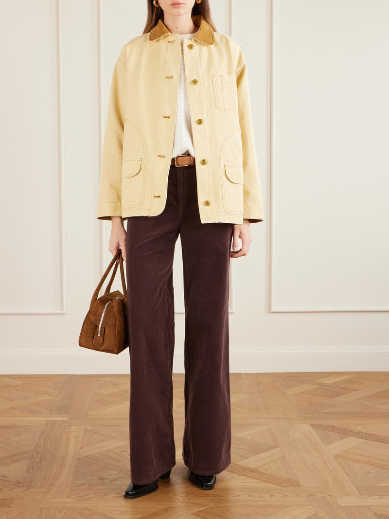 DÔEN Pascual Corduroy-trimmed Cotton-canvas Jacket outlook