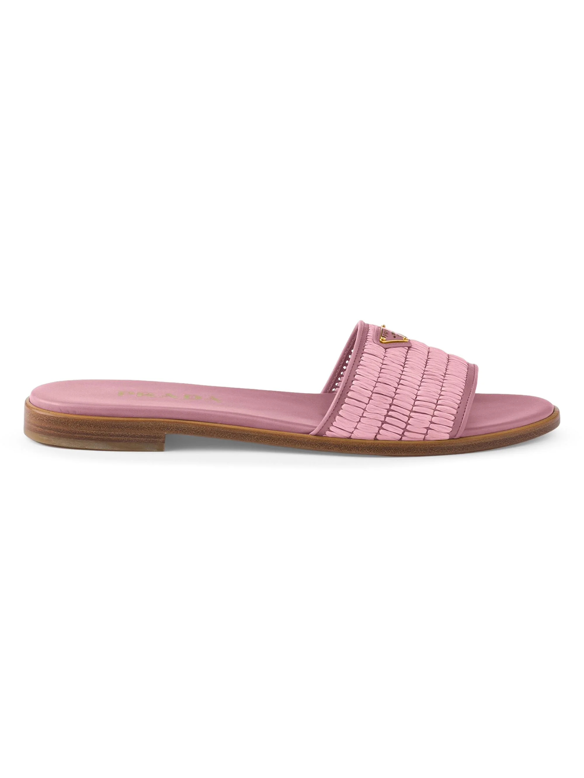 Women's Leather and Crochet Slides - Pink - 1