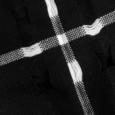 Yohji Yamamoto Plaid Wool Scarf in Black outlook