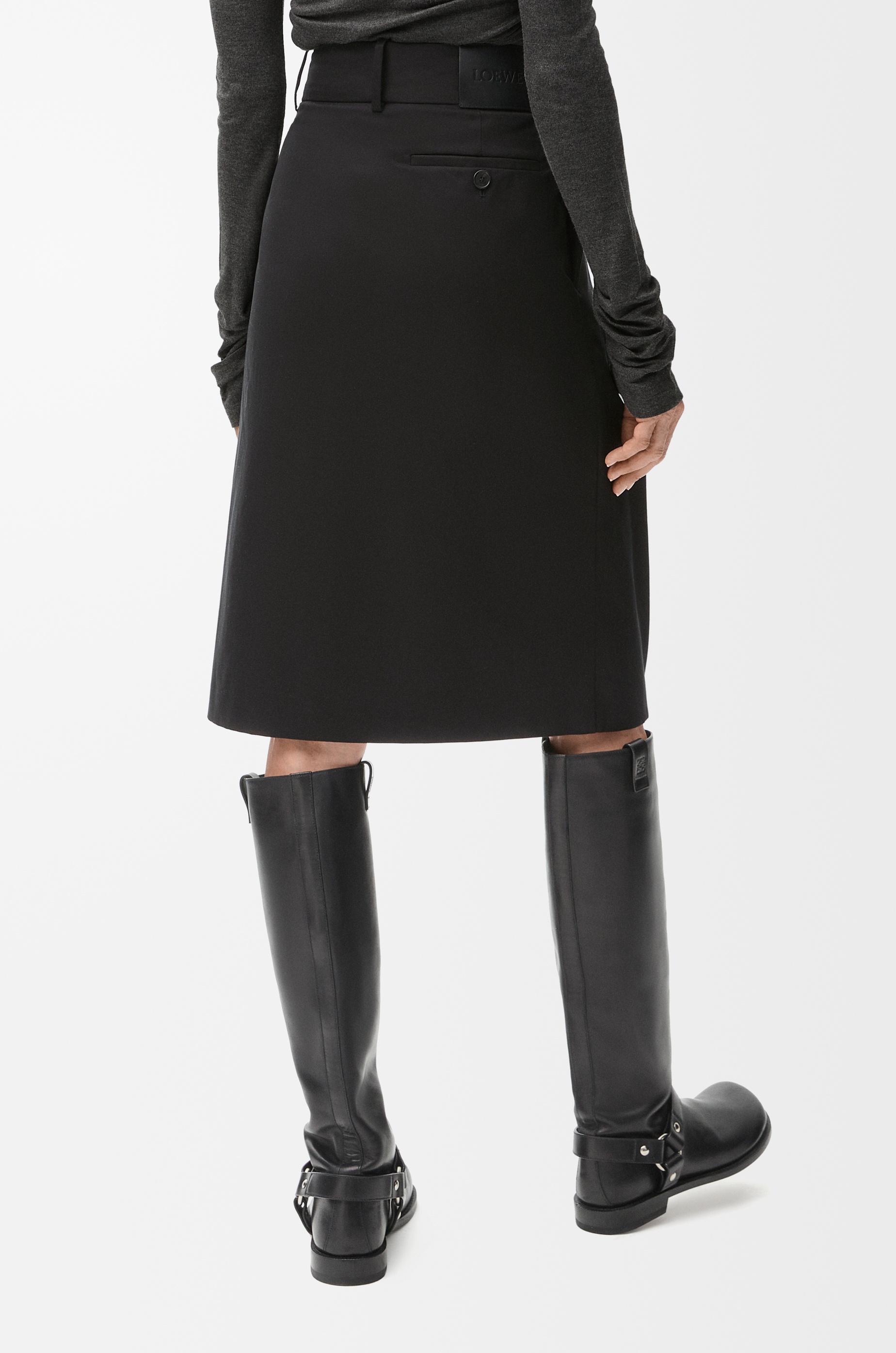 Wrap skirt in cotton and silk - 4