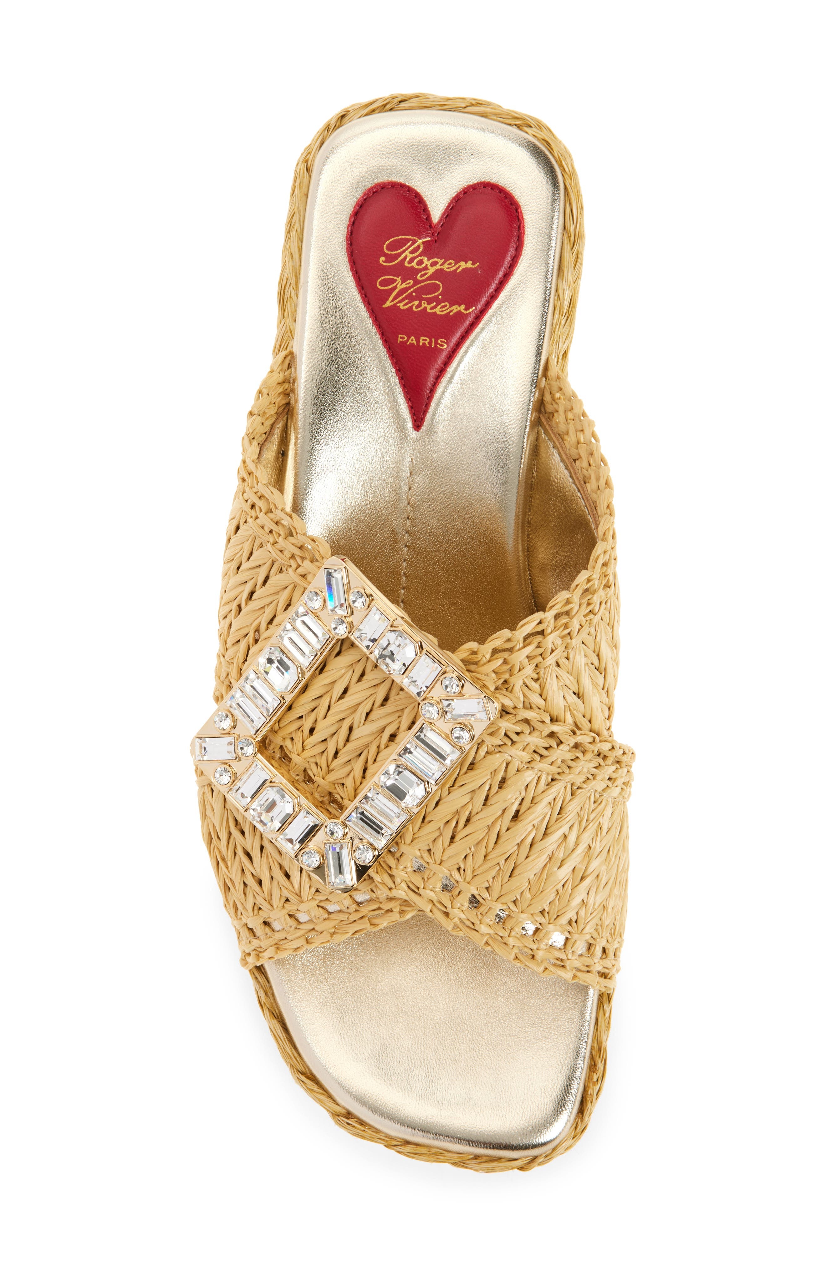 Roger Vivier Espadrille Platform Slide Sandal in Crema Chiaro at Nordstrom - 5