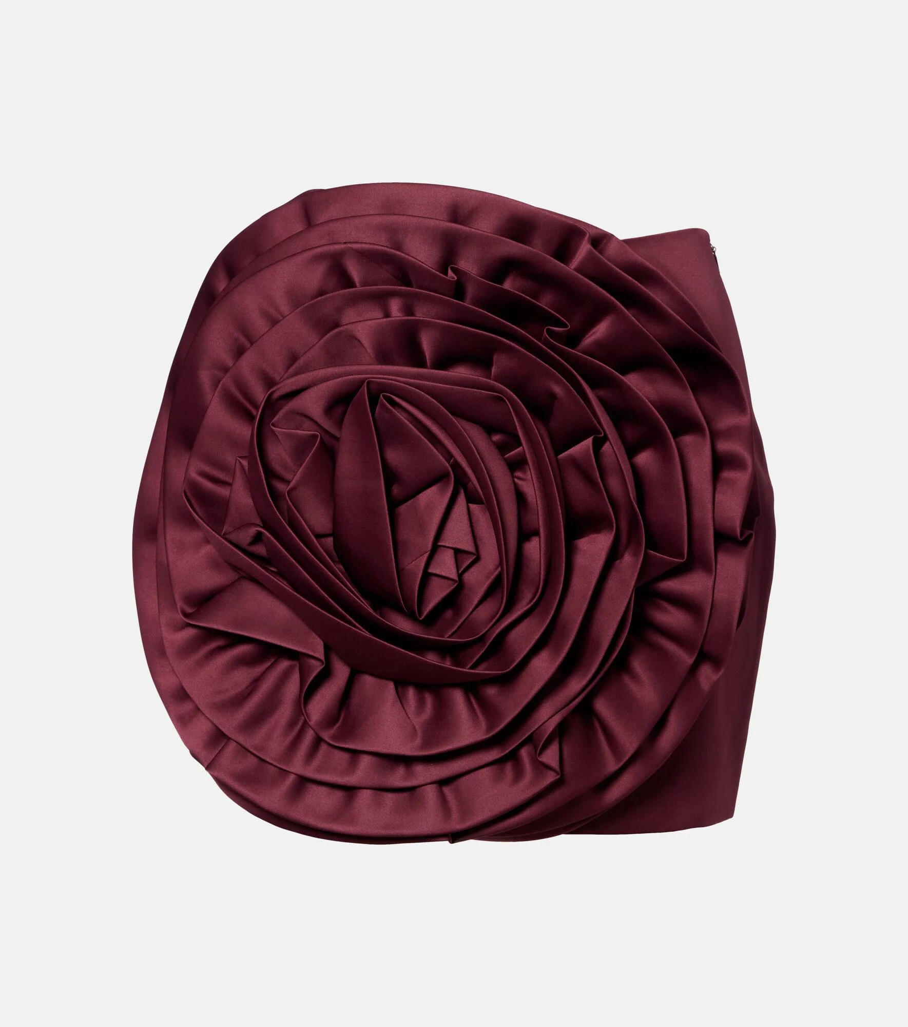 Floral-appliqué satin miniskirt - 1