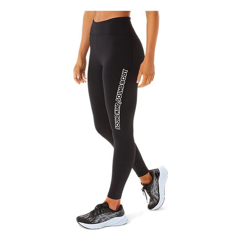 (WMNS) ASICS Logo Graphic Tight 'Black' 2032C260-002 - 3