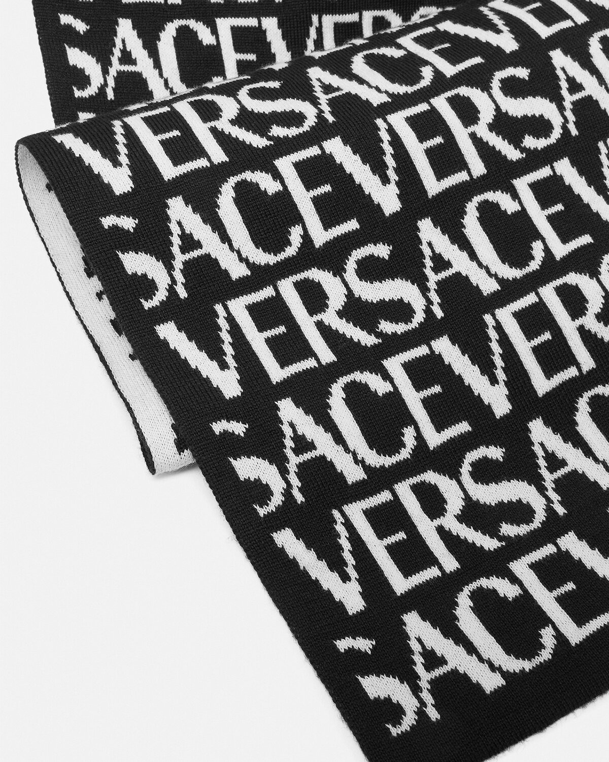 Versace Allover Ribbed Knit Scarf - 2